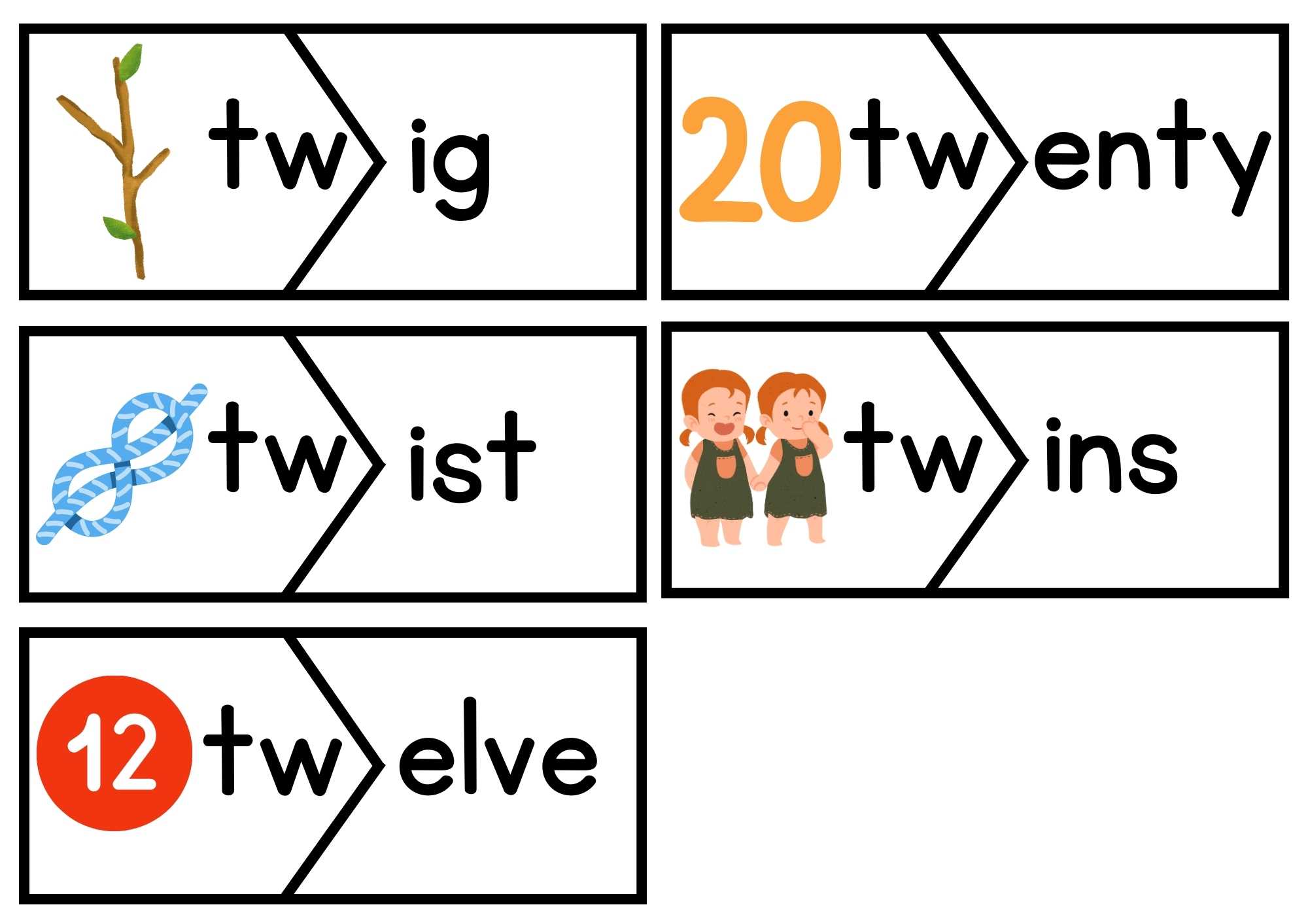 TW Beginning Blends Puzzle Match Phonics Set 1